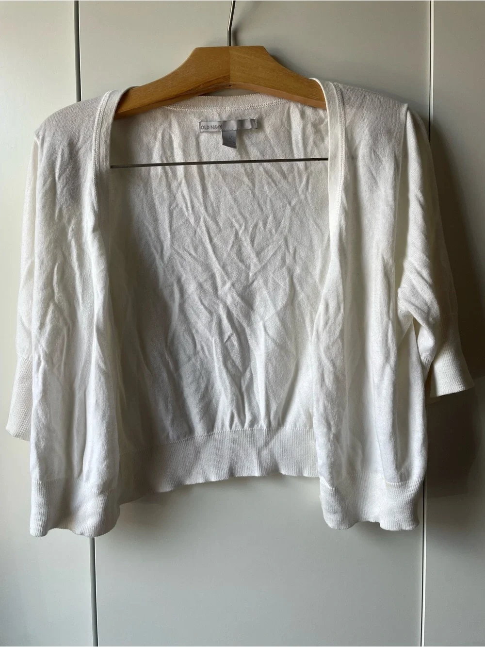 Old Navy White Open-Front Cropped Cardigan